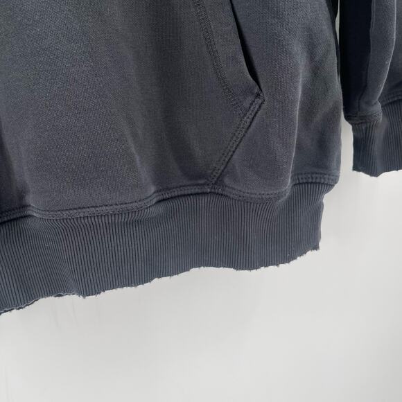 GYMSHARK Crest Hoodie Sweatshirt Size Medium Black/Gray Men's Distressed Cotton - Picture 8 of 13
